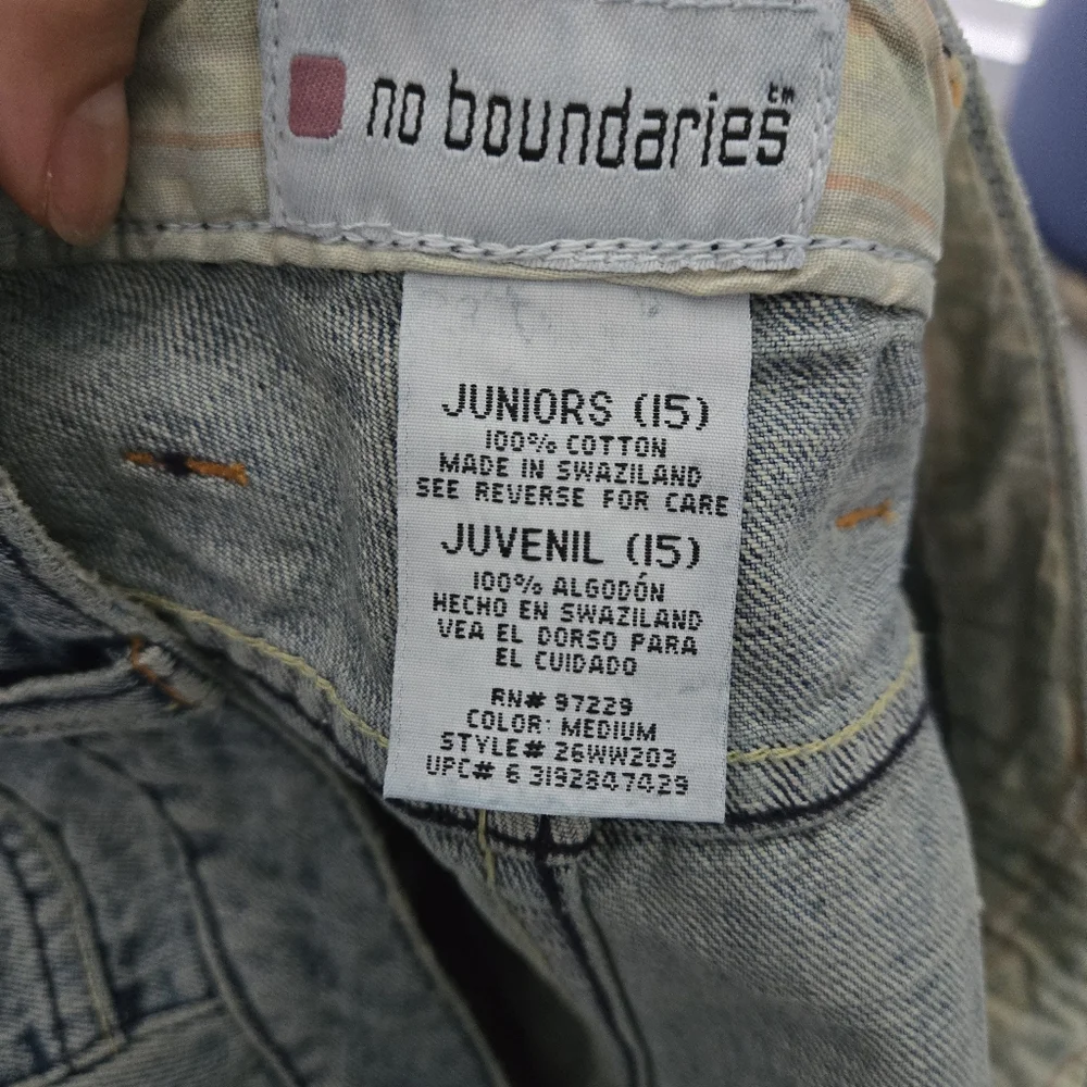 Y2K No Boundaries Denim Blue Low Rise Micro Short Shorts Size 15 Juniors